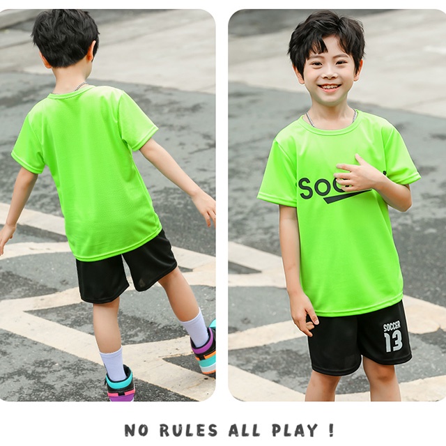 Set Đồ Đá Banh Gồm Áo Thun Và Quần Short Thời Trang Mùa Hè Dành Cho Các Bé
