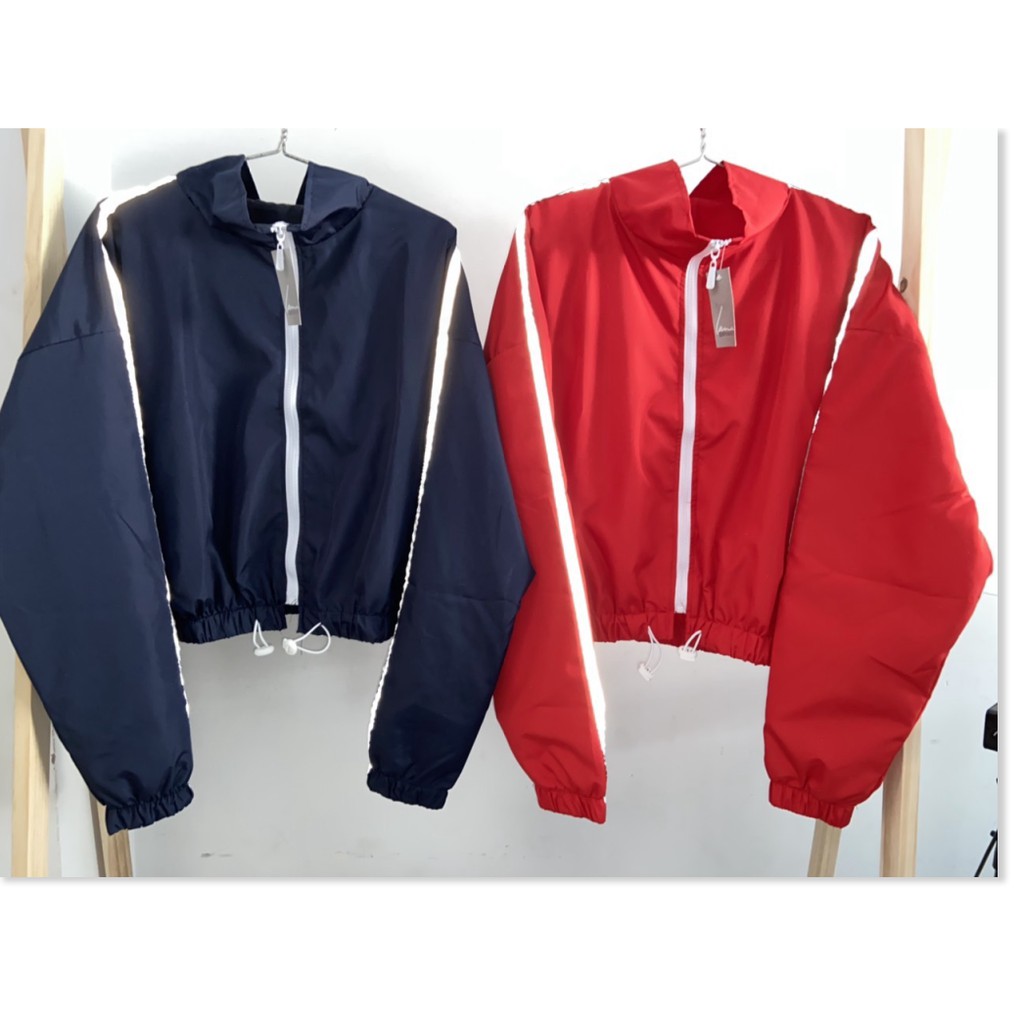 ÁO KHOÁC NỮ PHỐI VIỀN SỌC PHÁT SÁNG THỜI TRANG SÀNH ĐIỆU