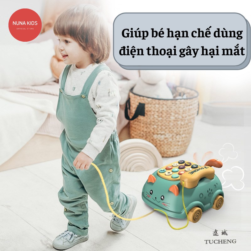 Điện thoại ô tô đồ chơi NUNAKIDS có nhạc và đèn cho bé cao cấp đồ chơi phát nhạc thông minh cho bé từ 1 - 3 tuổi