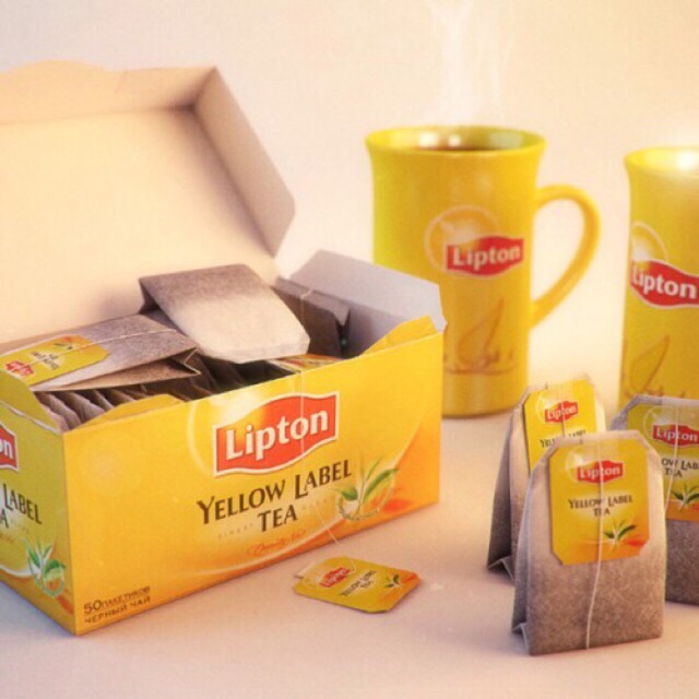 TRÀ LIPTON túi lọc nhãn Vàng Loại 100 gói ~2gr