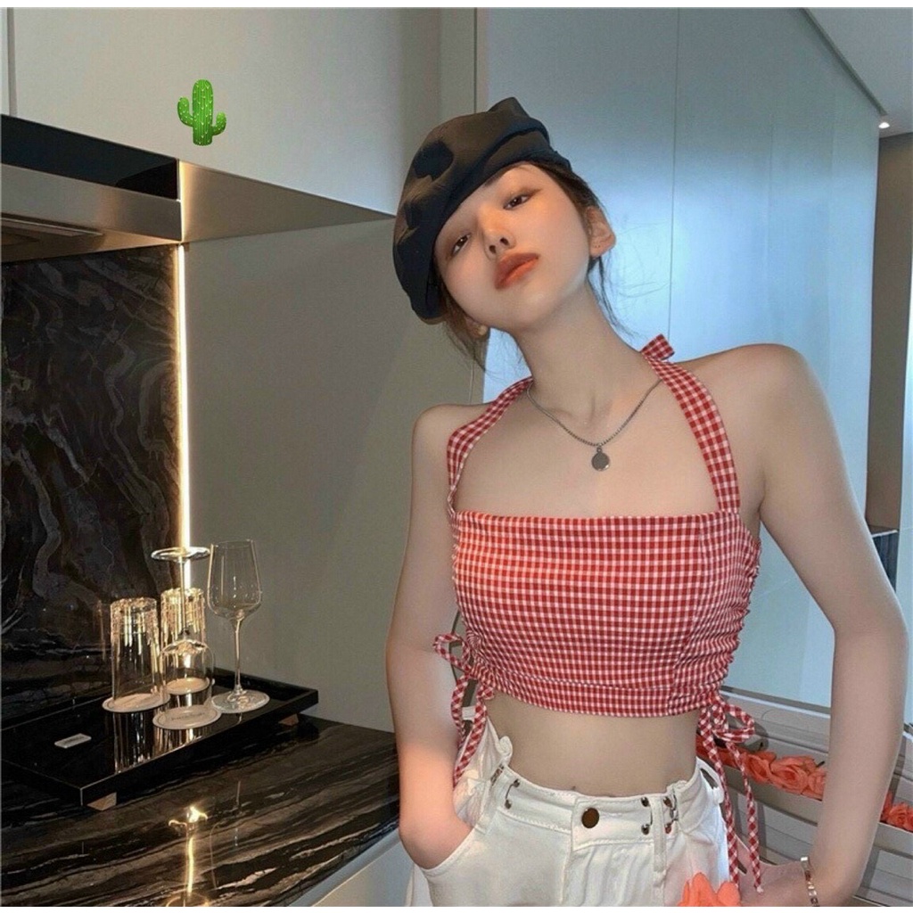 áo 2 dây yếm carro rút dây 2 bên xinh  p