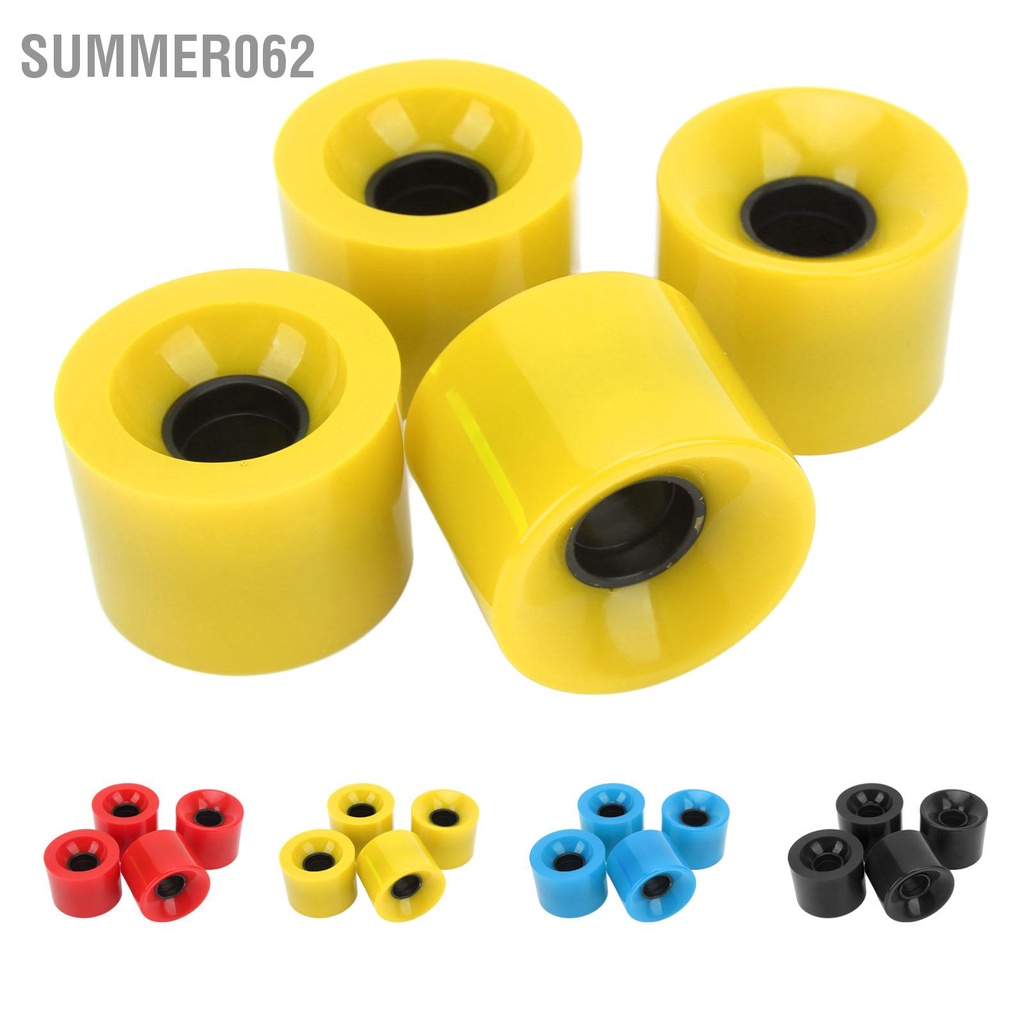 Summer062 4 CÁI PU thay thế bánh xe trượt ván Độ ồn thấp Bánh lăn lướt sóng trên đất liền