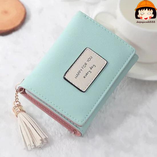 [TRỢ GIÁ] Ví Ngắn Nữ Cầm Tay Happy For You Màu Kẹo Ngọt Nhỏ Xinh Phong Cách Hàn Quốc ! | BigBuy360 - bigbuy360.vn