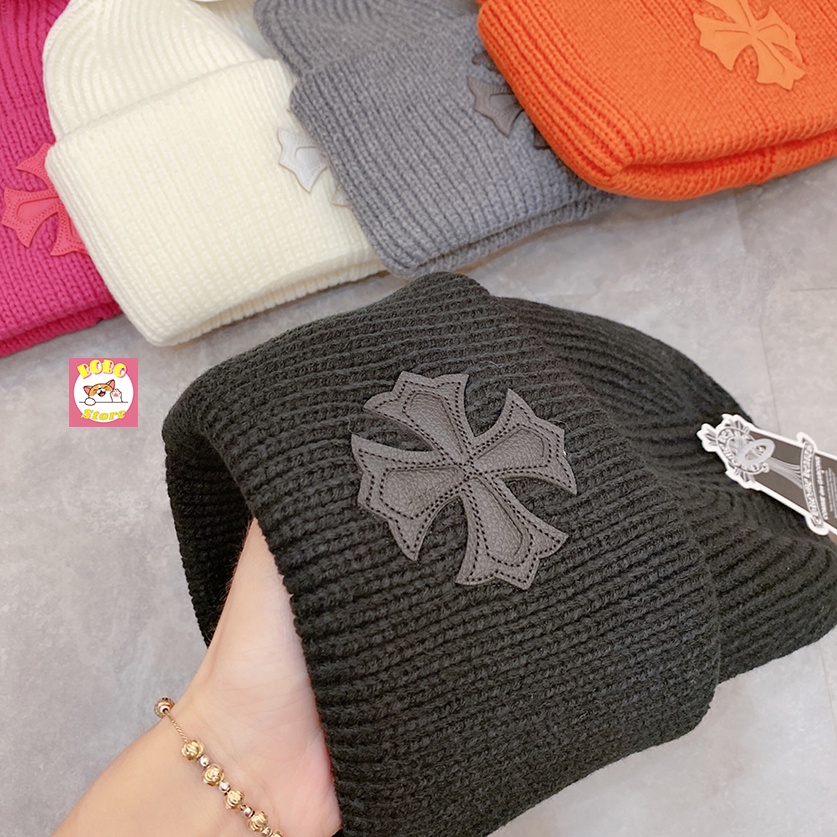 Mũ len beanie Unisex nhiều màu logo Chrome of hearts phong cách cá tính