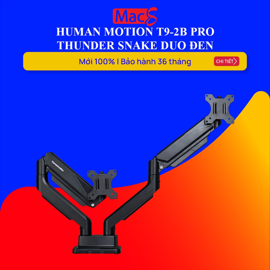 Giá đỡ màn hình Human Motion T9-2B Pro Thunder Snake Duo Đen