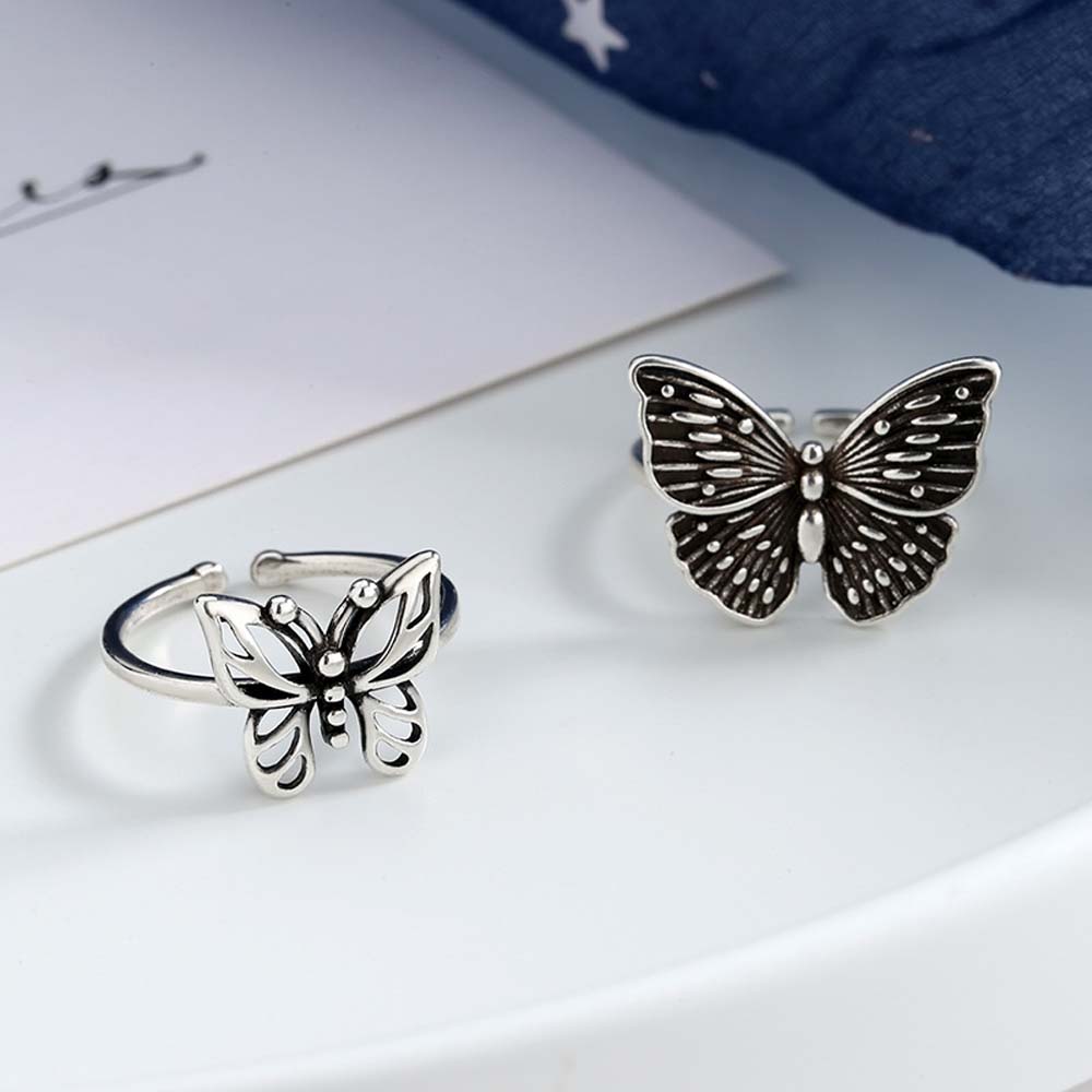 Nhẫn Đeo Tay Kim Loại Hình Bướm Vintage Cho Nữ