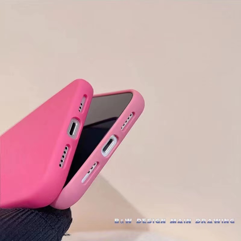 Ốp Điện Thoại Silicon Màu Hồng Đỏ Thời Trang Chống Sốc Cho iPhone 13 12 11 Pro MAX IX XS MAX XR