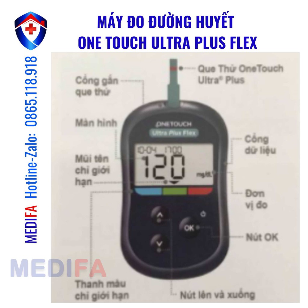 Máy đo đường huyết tiểu đường One Touch Ultra Plus Flex (Onetouch)Loại xịn, bền, hay dùng tại các phòng khám