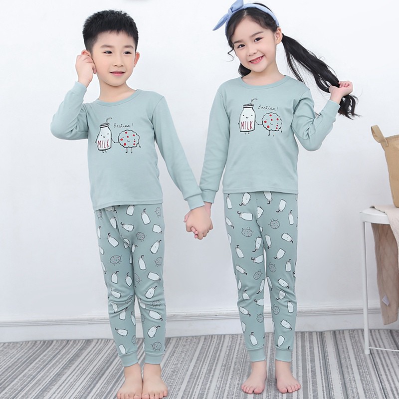 Bộ đồ ngủ dài in hoạt hình dễ thương cho bé