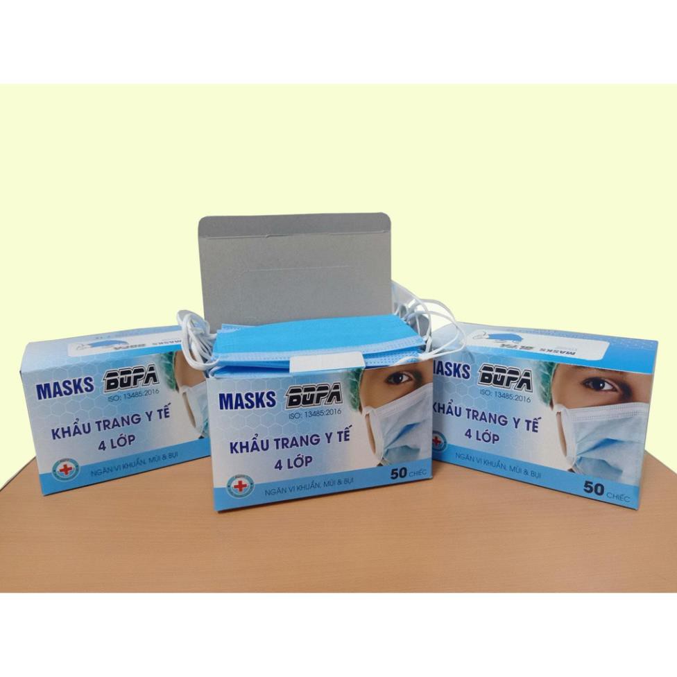 Khẩu Trang Y Tế BOPA Cao Cấp Loại 4 Lớp - hộp 50 cái chuẩn công ty