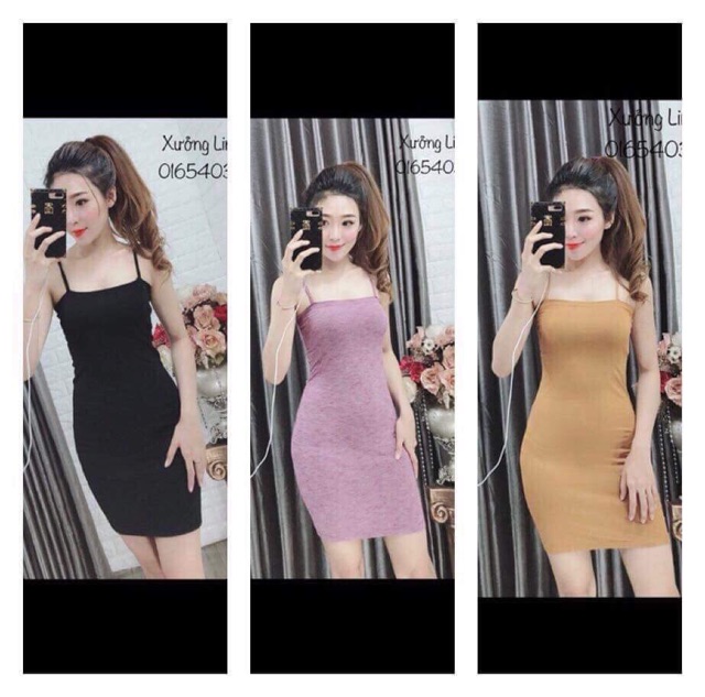 Váy Body 2 Dây Sợi Bún Siêu Sexy 🌸 Chất Cotton 🌸 VD02 | BigBuy360 - bigbuy360.vn