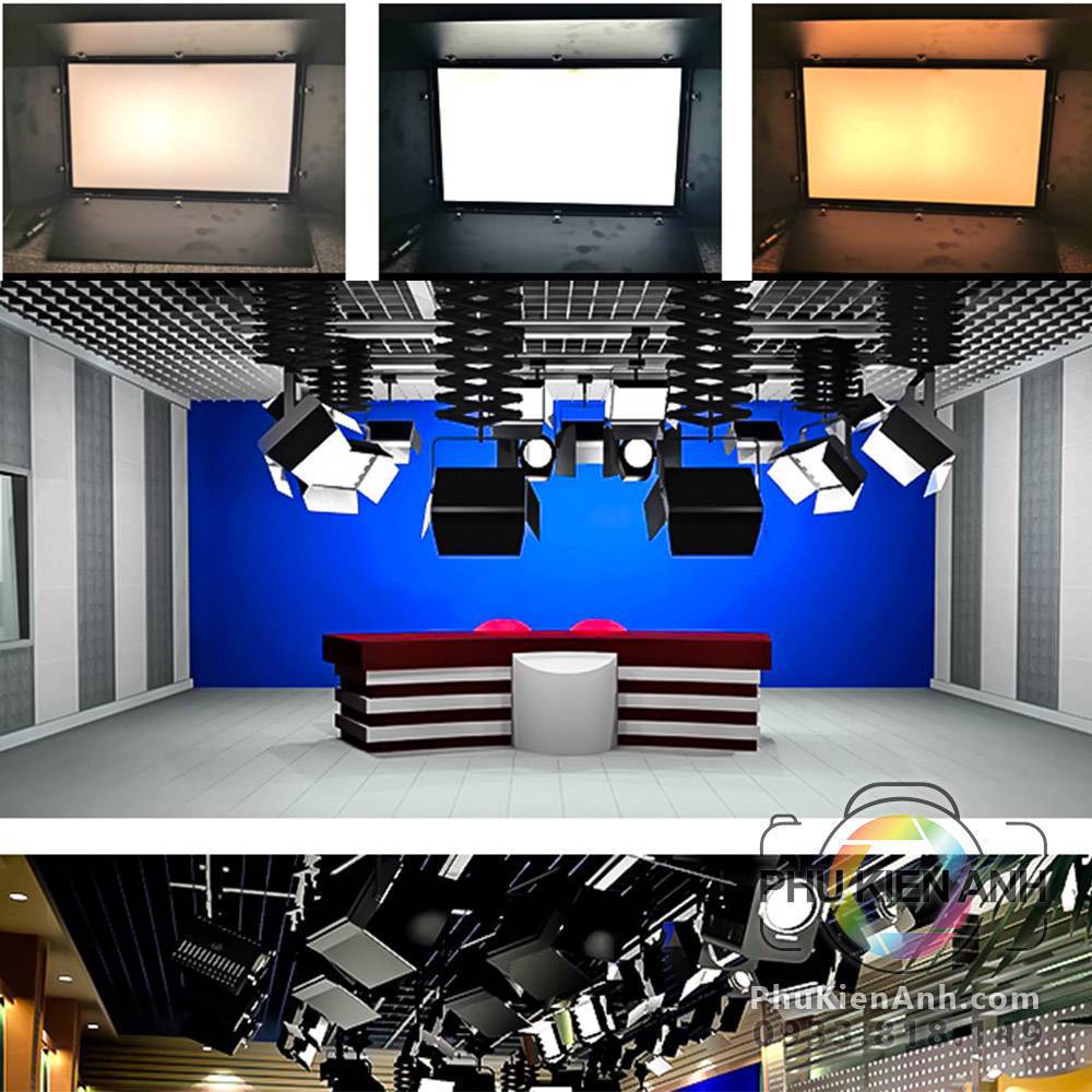 Đèn kino panel LED 200w tùy chỉnh 3 màu đèn chuyên cho studio, sân khấu, truyền hình