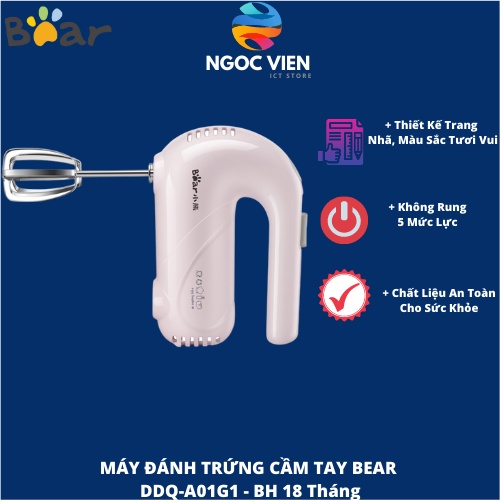 Máy Đánh Trứng Cầm Tay Bear DDQ-A01G1 | Bản Quốc Tế | Bảo Hành Chính Hãng 18 Tháng | Ngocvienstore