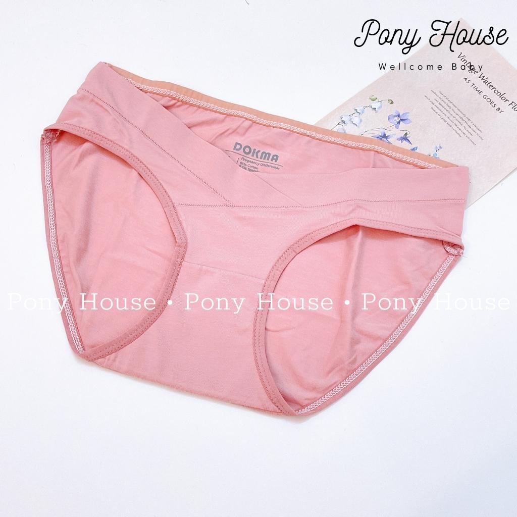 Quần Lót bầu Cạp Chéo Dokma Chất Cotton Kháng Khuẩn Quần Chip Cho Mẹ Bầu, Sau Sinh