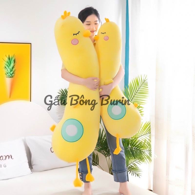 Gấu bông gối ôm gà vàng, vịt vàng nhồi bông hàng nhập xinh cực