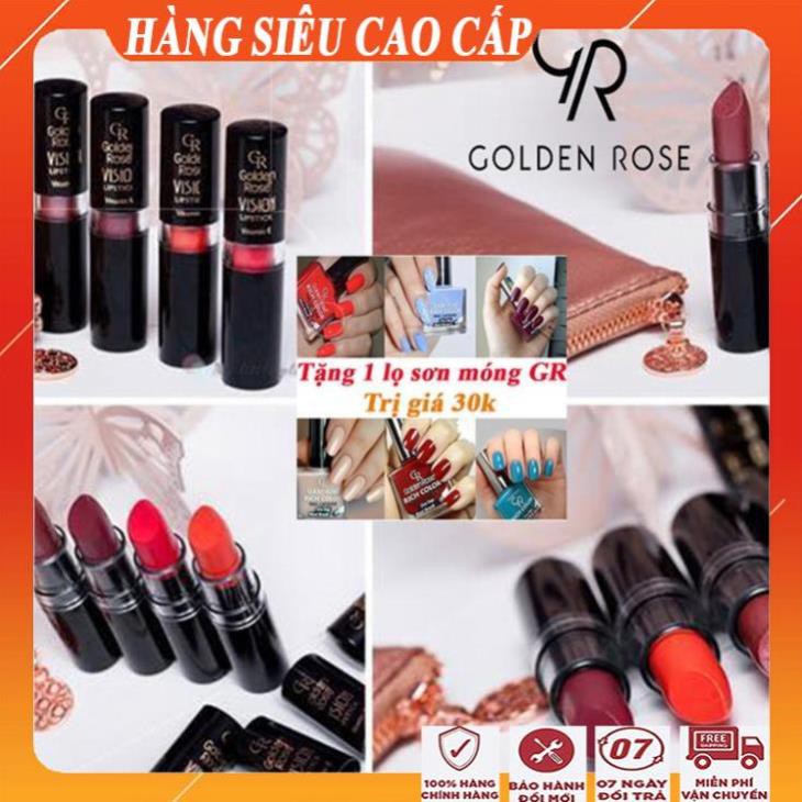 [FreeShip - HÀNG SIÊU CAO CẤP] Son lì không khô môi siêu mềm mợt không lem giúp dưỡng môi thâm/Son vision golden rose | BigBuy360 - bigbuy360.vn