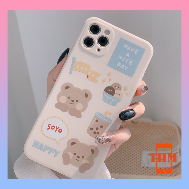 Ốp iphone Điện Thoại Cạnh Vuông soyo happy 6/6S/6splus/se/7/7plus/8/8plus/X/xs/xsmax/11/12/13/Pro/Pro Max-925