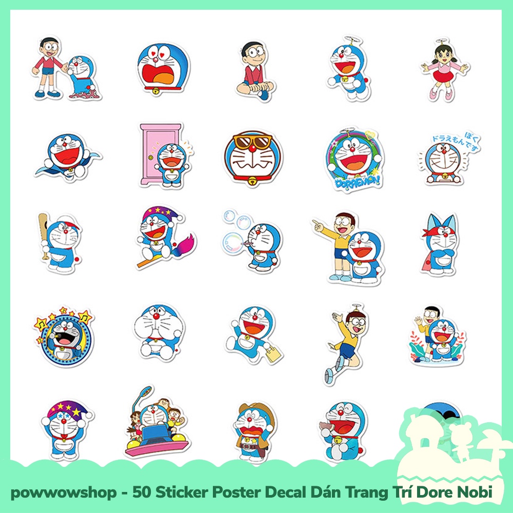 [Sẵn VN - Hỏa Tốc] 50 Sticker Decal Dán Trang Trí Đa Năng Cho Nhiều Vật Dụng Mẫu Dore Nobi The FriendShip Together