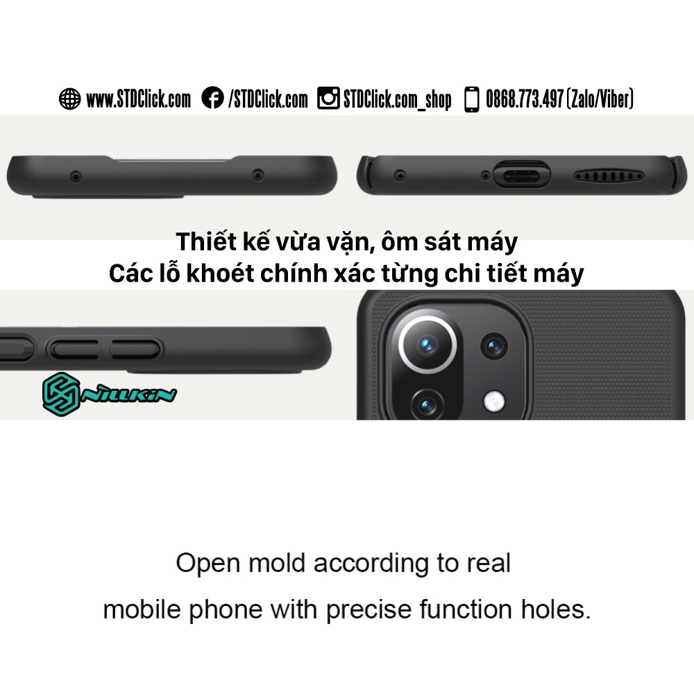ỐP LƯNG XIAOMI MI 11 LITE 5G - MI 11 LITE 4G - 11 LITE 5G NE NILLKIN NHỰA CỨNG SẦN CHÍNH HÃNG