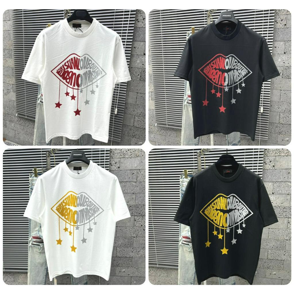 Áo Thun Nam Nữ Cotton Christian Louboutin Kim Tuyến Siêu Đẹp, Áo Phông Nam Cotton Kim Tuyến Mới Nhất