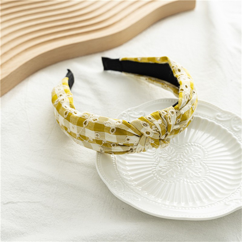 Băng đô denim bản rộng thắt nút thời trang cho nữ