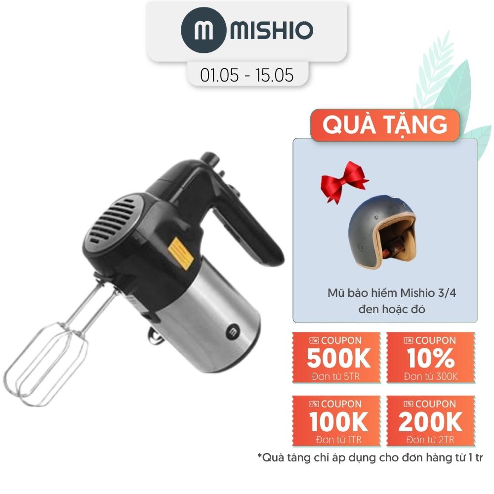 [Mã ELHA22 giảm 6% đơn 300K] Máy đánh trứng Mishio MK215 đi kèm que đánh trứng và đánh bột - 5 tốc độ đánh tối ưu