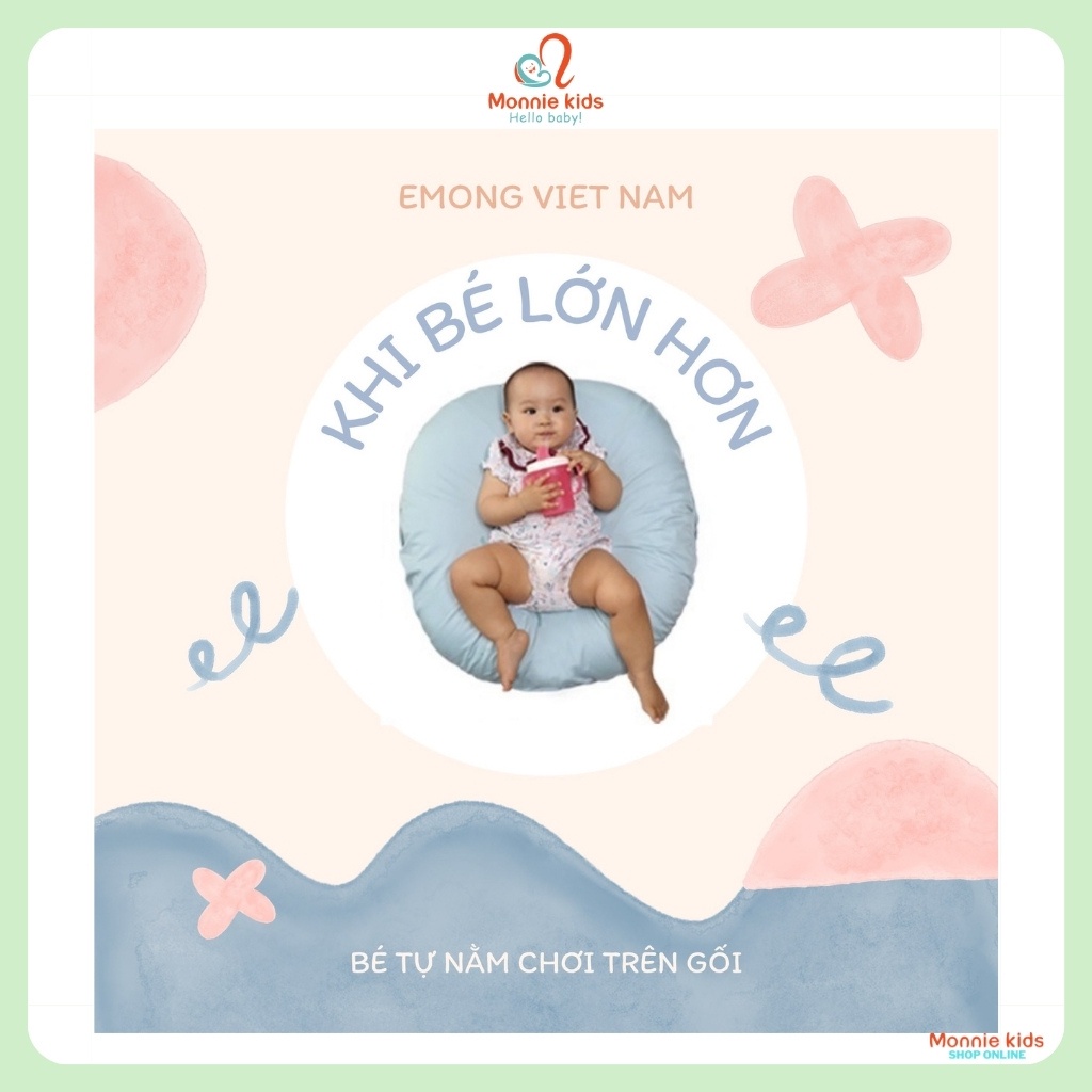 Gối chống trào ngược cho bé Emong Duraron Cool, gối chống trào ngược siêu mát - Monnie Kids