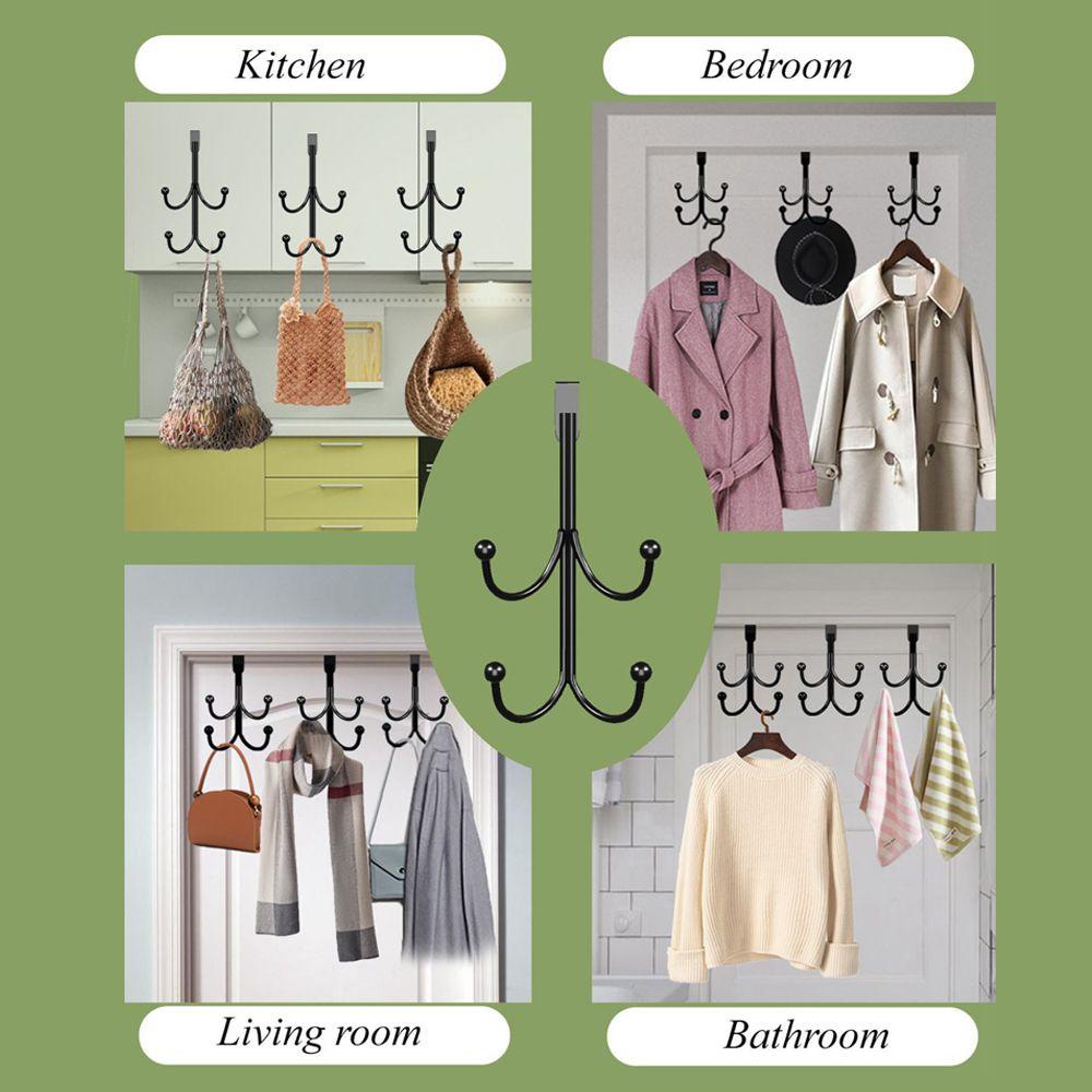 LANSEL Shower Hook Iron Art Glass Door Type Free Punching Frameless Storage Hanger