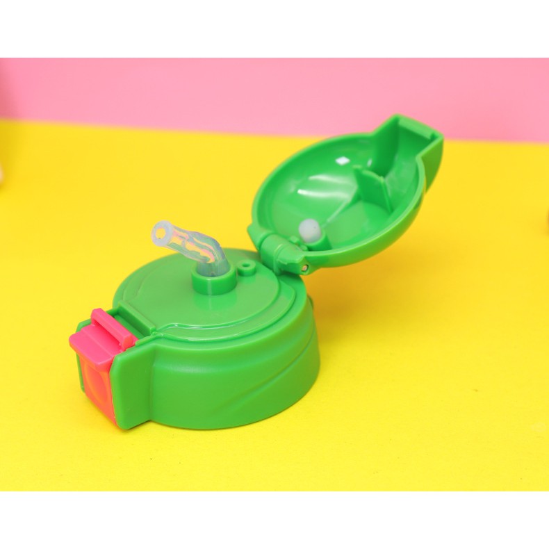 Bình Nước cho bé 2 Lớp Cách Nhiệt Có dây đeo, Ống Hút silicol an toàn cho bé, dành cho trẻ từ 1 tuổi 350ML