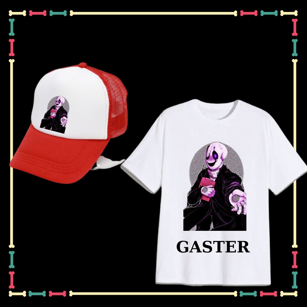 COMBO ÁO + NÓN IN HÌNH GASTER- BIỆT ĐỘI GANGSTER CHO BÉ TRAI, BÉ GÁI