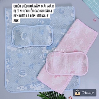 Chiếu lụa điều hoà kèm gối thảo dược cho bé loại đẹp