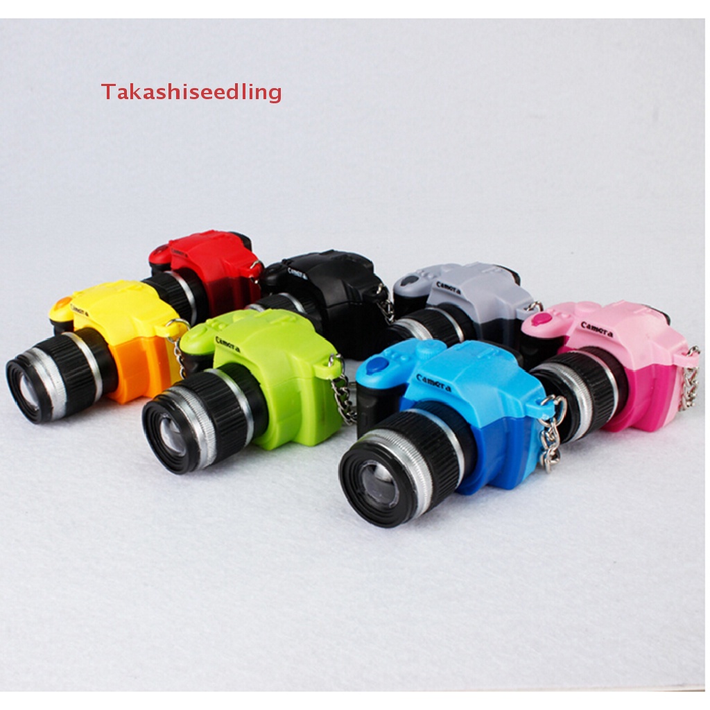 (Takashiseedling) Cute Mini Toy Camera Charm Keychain With Flash Light&amp;Sound Effect Gift