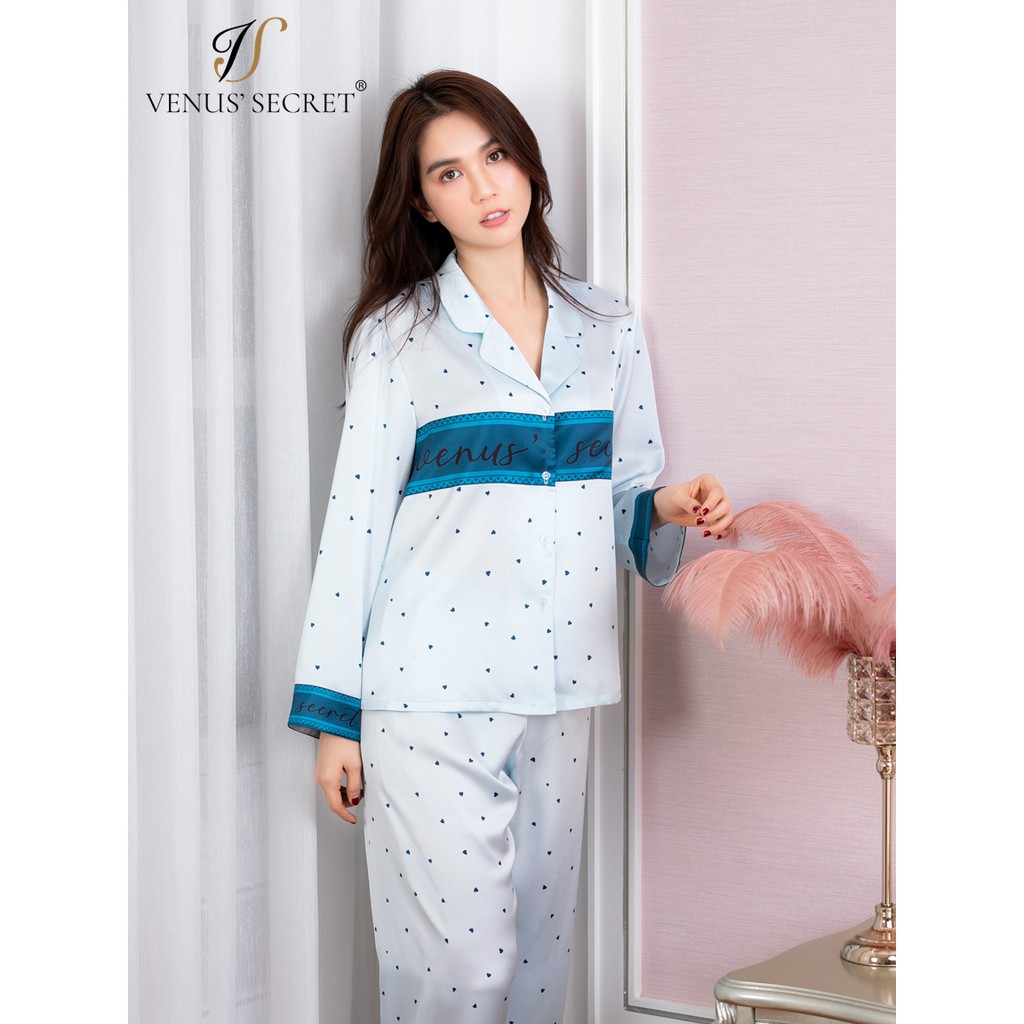 Bộ đồ ngủ Pijama lụa cao cấp in chữ VENUSSECRET