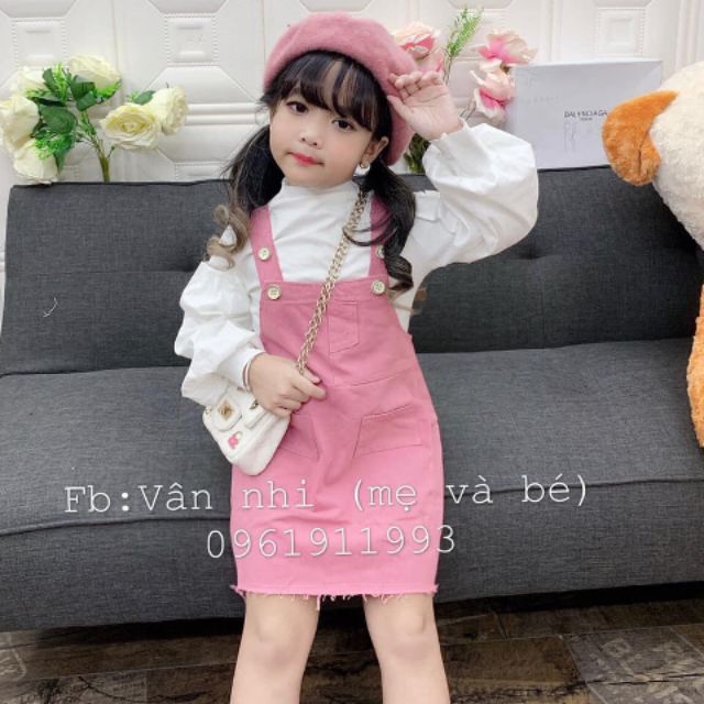 Set yếm kaki + áo cho bé gái xinh xắn size 8-22kg.......................................................................