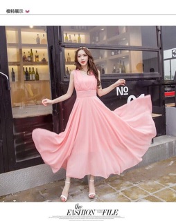Đầm maxi cổ tim sang trọng