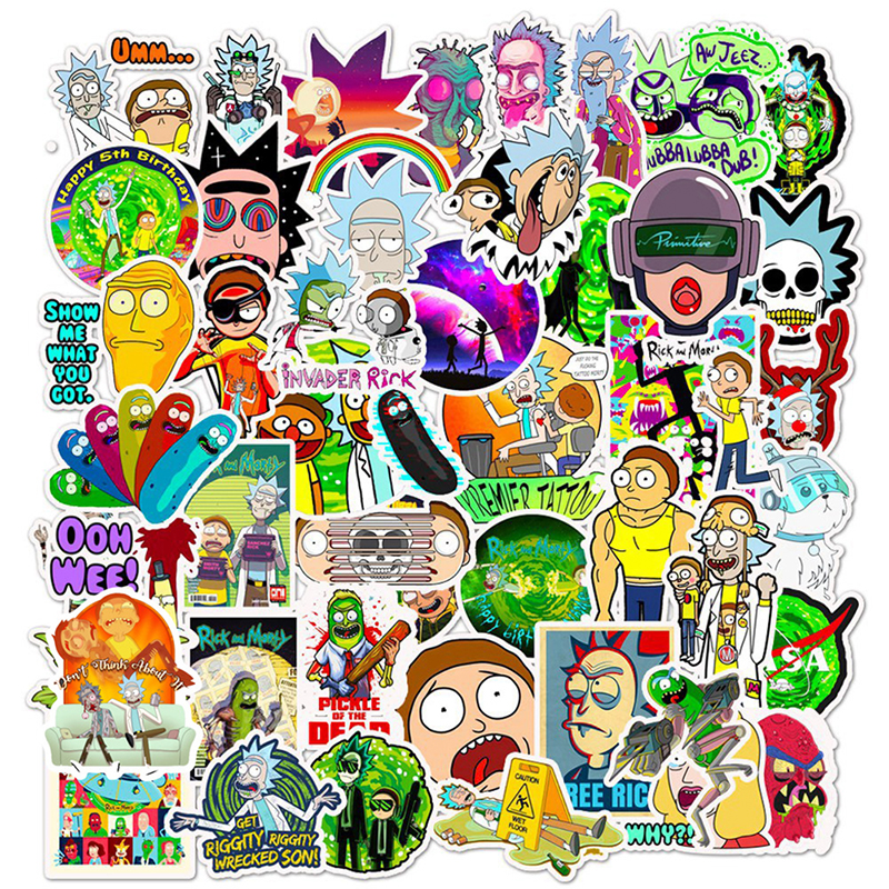 Bộ 50 Sticker Hình Nhân Vật Hoạt Hình Rick And Morty