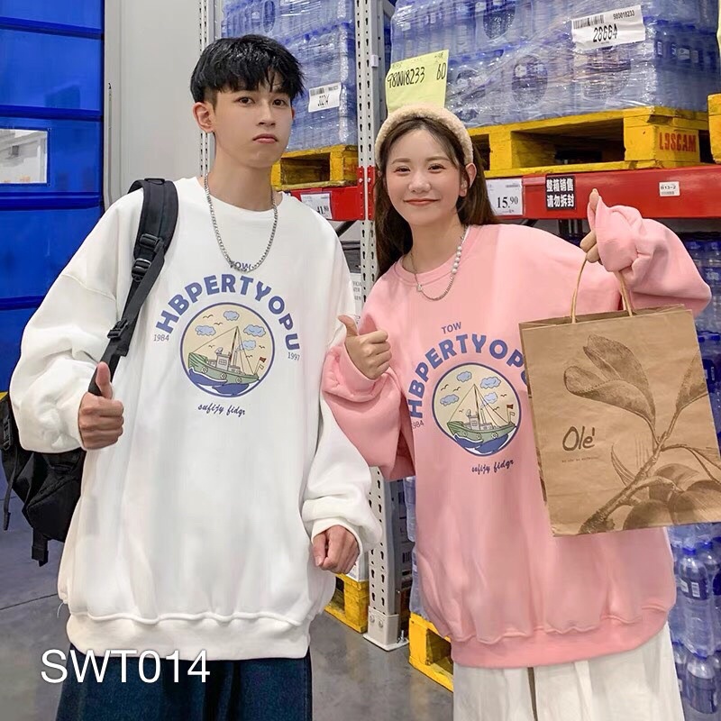 Áo sweater nam nữ VN CLO in chữ hbpertyoupu - SWT014