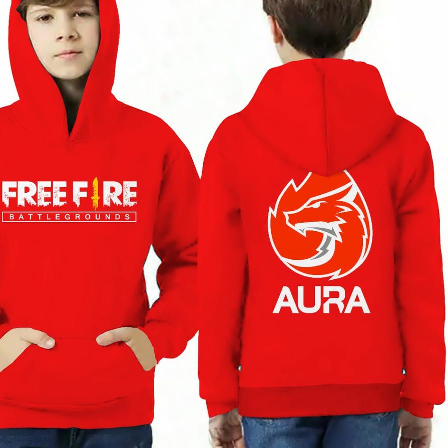 Áo Khoác Hoodie In Hình fire AURA Dành Cho Trẻ Em 6-13 Tuổi