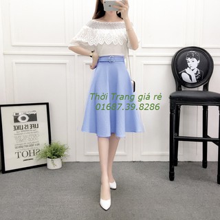 CHÂN VÁY XÒE KÈM BELT HOTTREND