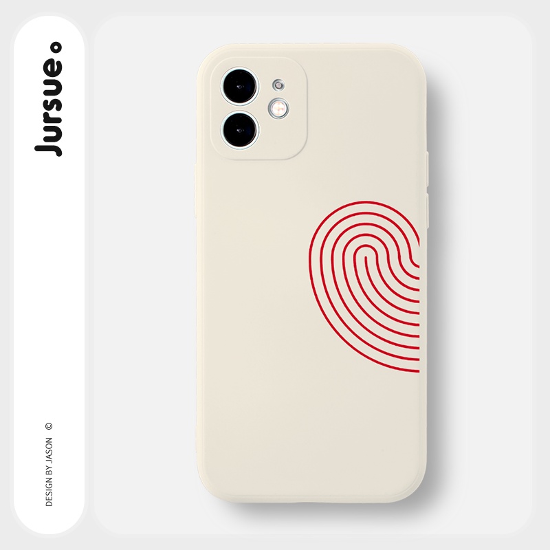 Ốp lưng JURSUE mềm viền vuông hình cặp đôi dễ thương đẹp Cho iPhone 13 12 11 Pro Max SE 2020 X XR XS 8 7 ip 6S 6 Plus Y2116
