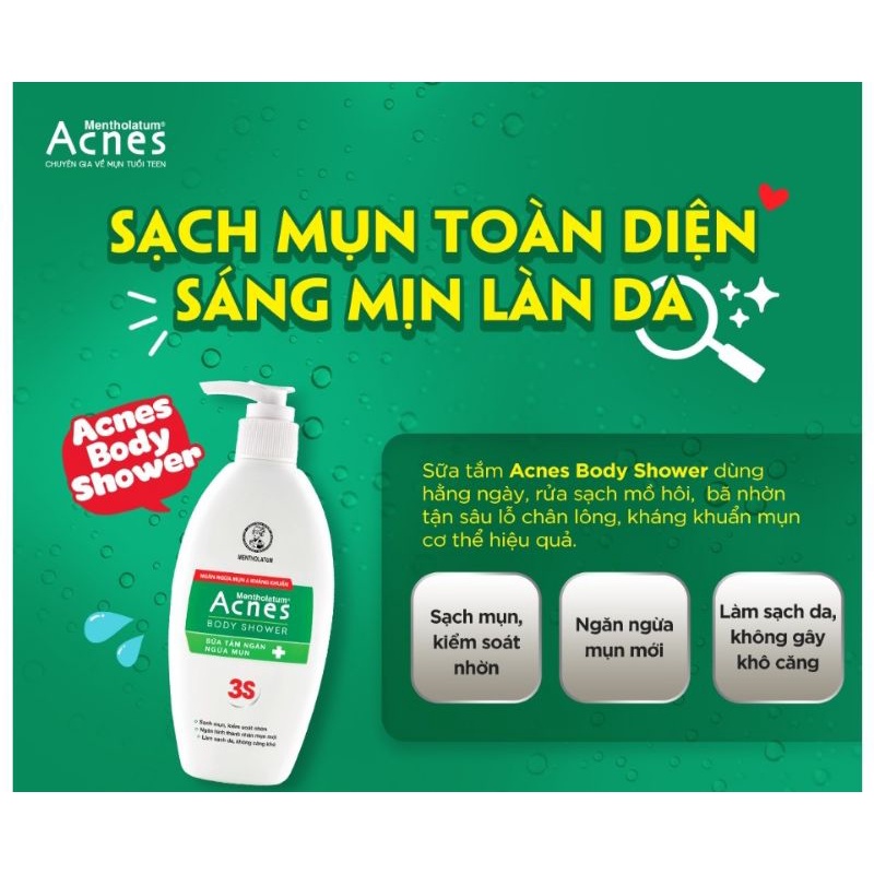 SỮA TẮM KHÁNG KHUẨN NGỪA MỤN ACNES BODY SHOWER 180g
