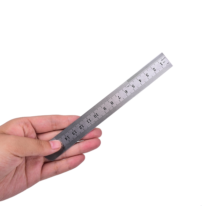 1 Thước Đo Hai Mặt 15cm Bằng Kim Loại