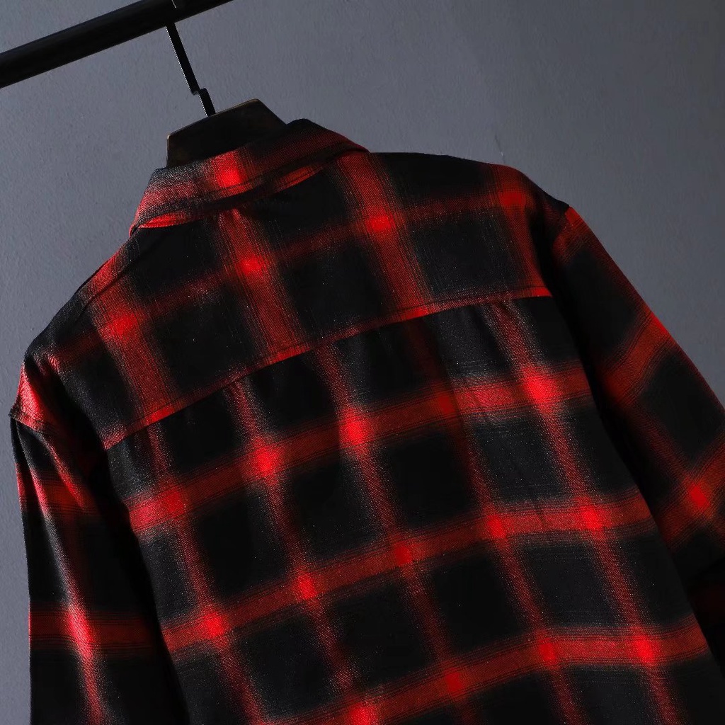 Korean Style Fashion Long Sleeve Checkered Shirt For Men