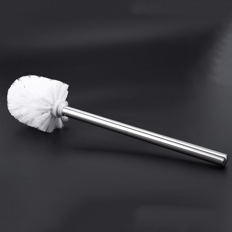 Bàn chải chà bồn cầu bằng thép không gỉ màu trắng 8*35cm