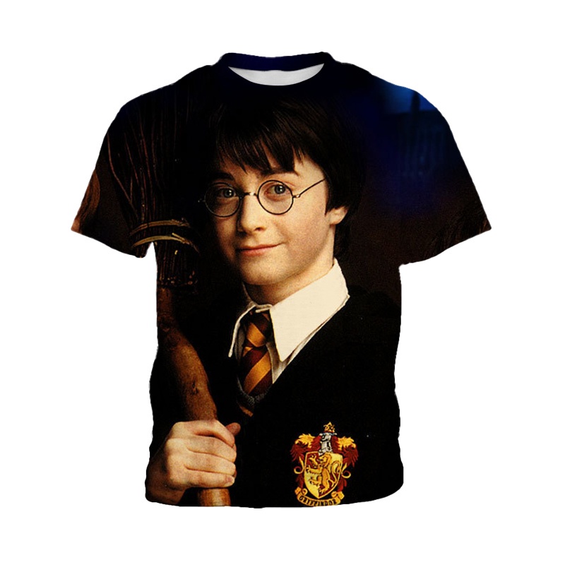 Áo Thun Tay Ngắn In Hình 3D Phong Cách Harry Potter Thời Trang Mùa Hè Cho Bé