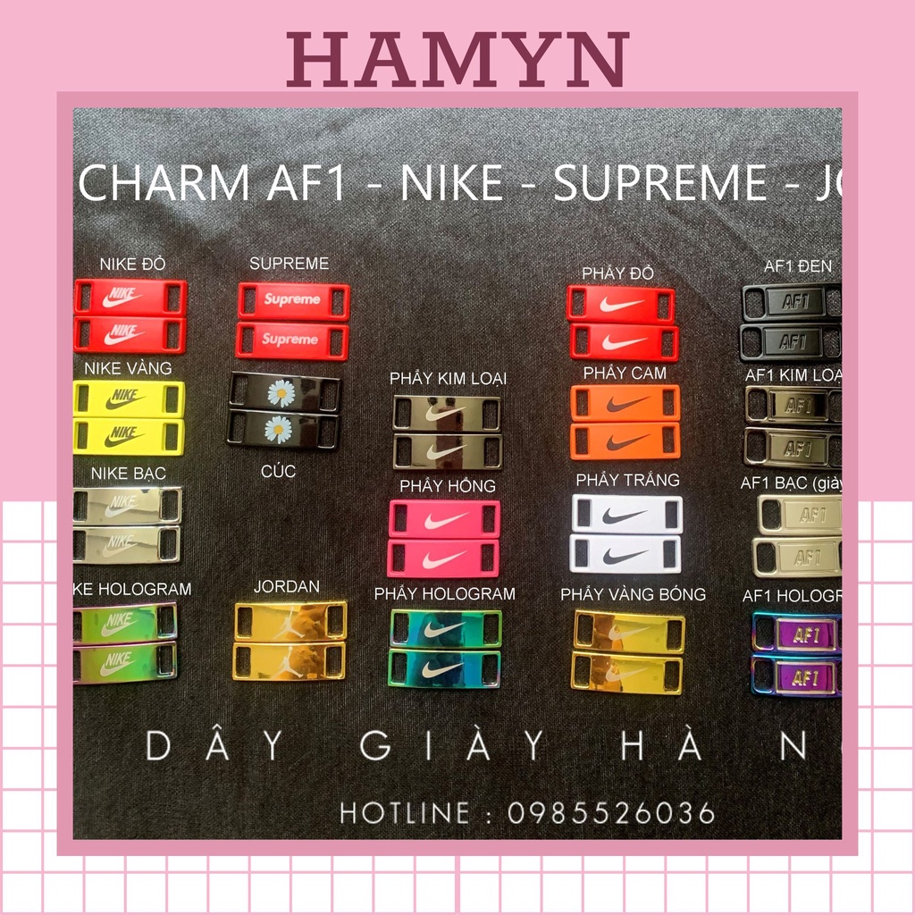 Phụ kiện giày lacetags custom trang trí AF1 JD NK chất liệu không hoen gỉ - HAMYN