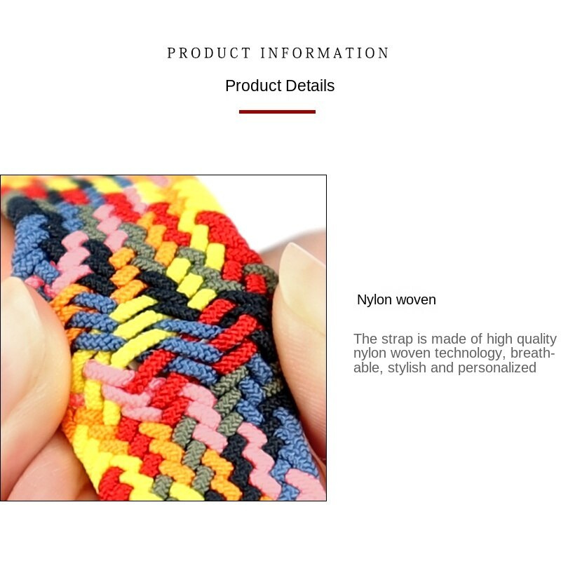 Dây đeo Apple Watch Braided Solo Loop Cầu Vồng Mới Cùng Một Dây đeo Chính Thức Bằng Nylon Dệt Có Thể Co Giãn Cho IWatch 6 Se 5 4 3 2 1 38mm 40mm 42mm 44mm