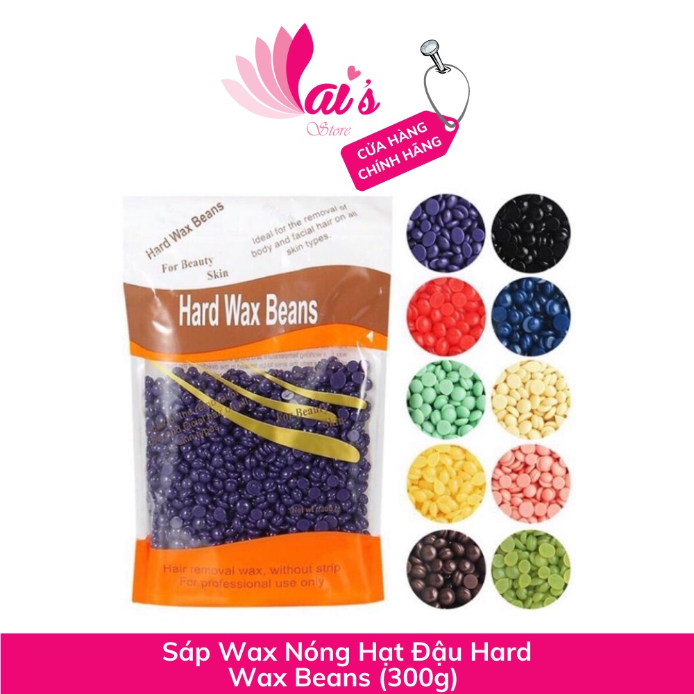 Sáp Wax Nóng Hard Wax Beans Dạng Hạt Đậu (300g) Tặng Que Gỗ Sạch Lông, Tay, Chân, Nách, Bikini, Ria Mép Chính Hãng