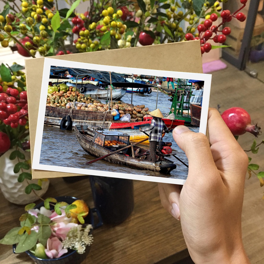 Postcard, Thiệp trang trí, quà tặng lựu niệm chủ đề  Việt Nam - P7, Tặng kèm bì thư giấy Kraft