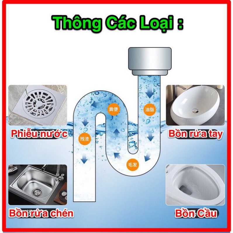 Bột thông tắc cống bồn cầu thần thánh siêu gói thuốc cho đường ống rửa bát dầu mỡ bể phốt nghẹt cực mạnh